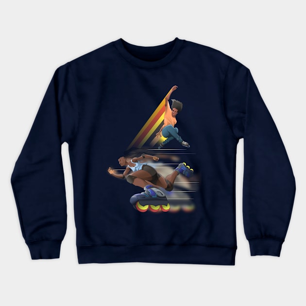 F_ck It RollerBladers_Clean version Crewneck Sweatshirt by UBiv Art Gallery